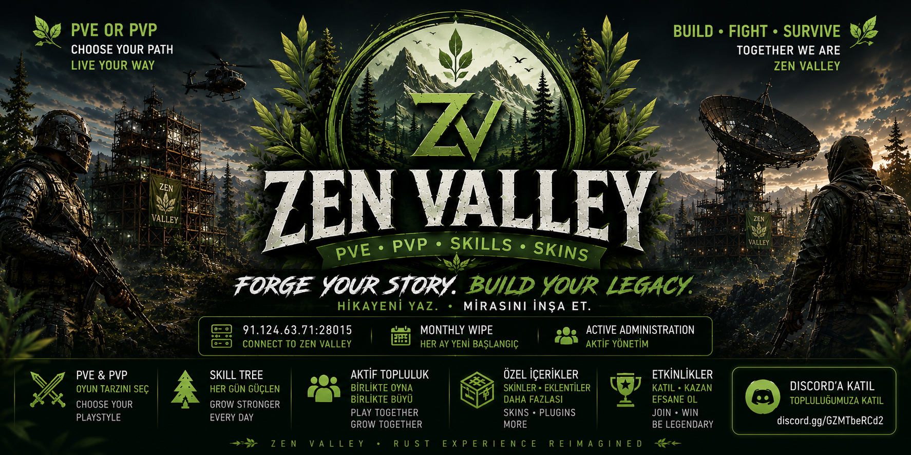 Баннер сервера ZEN VALLEY | TEST SERVER